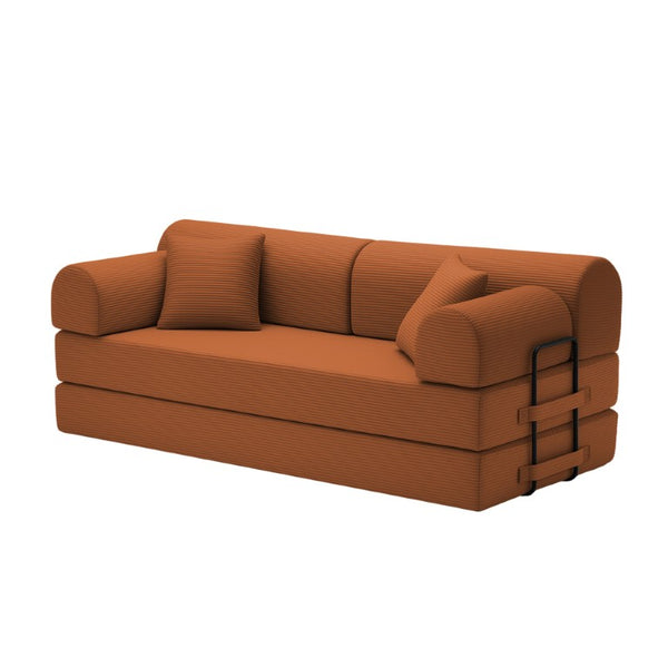 English Elm Convertible Floor Sofa with Corduroy Foam Cushion for Compact Living Spaces Orange W5532P538409