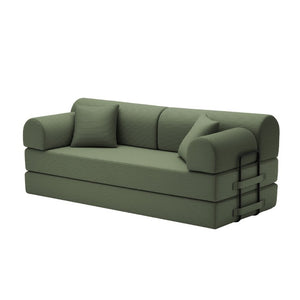English Elm Convertible Corduroy Floor Sofa Folds From Loveseat to Daybed for Compact Living Spaces Grayish Green W5532P538410