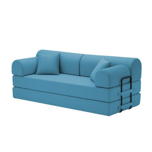 English Elm Convertible Corduroy Floor Sofa Folds From Loveseat to Daybed for Compact Living Spaces Light Blue W5532P538411