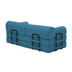 English Elm Convertible Corduroy Floor Sofa Folds From Loveseat to Daybed for Compact Living Spaces Light Blue W5532P538411
