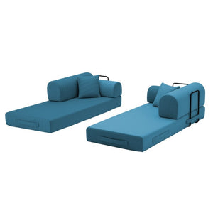 English Elm Convertible Corduroy Floor Sofa Folds From Loveseat to Daybed for Compact Living Spaces Light Blue W5532P538411