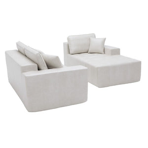 English Elm Faux Leather L-Shaped Sectional Sofa Bed with Corner Chaise for Living Room Beige - A W5532S00041