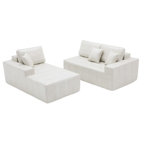 English Elm Faux Leather L-Shaped Sectional Sofa Bed with Corner Chaise for Living Room Beige - B W5532S00046