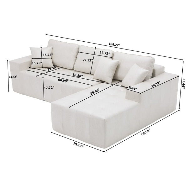 English Elm Faux Leather L-Shaped Sectional Sofa Bed with Corner Chaise for Living Room Black - A W5532S00049