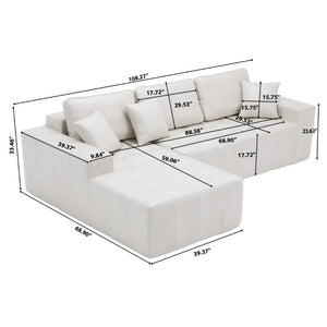 English Elm Faux Leather L-Shaped Sectional Sofa Bed with Corner Chaise for Living Room Black - B W5532S00050