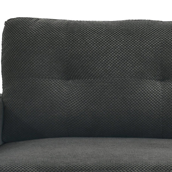 English Elm 65-inch Two-seat Loveseat with Tufted Nubby Fabric and Tapered Solid Wood Legs Dark Grey W5568P478796