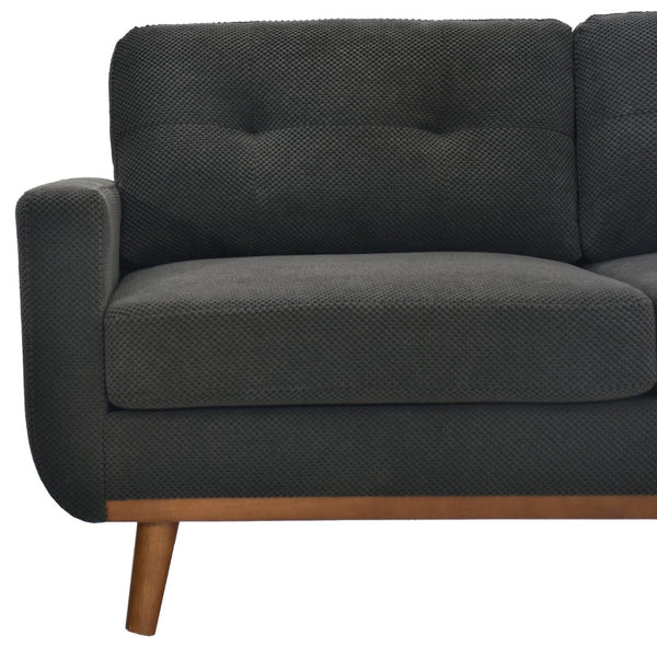 English Elm 65-inch Two-seat Loveseat with Tufted Nubby Fabric and Tapered Solid Wood Legs Dark Grey W5568P478796