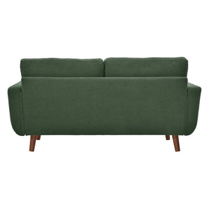 English Elm 65-inch Two-seat Loveseat with Tufted Nubby Fabric and Tapered Solid Wood Legs Dark Green W5568P478799
