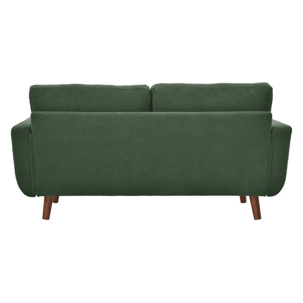 English Elm 65-inch Two-seat Loveseat with Tufted Nubby Fabric and Tapered Solid Wood Legs Dark Green W5568P478799