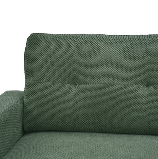 English Elm 65-inch Two-seat Loveseat with Tufted Nubby Fabric and Tapered Solid Wood Legs Dark Green W5568P478799