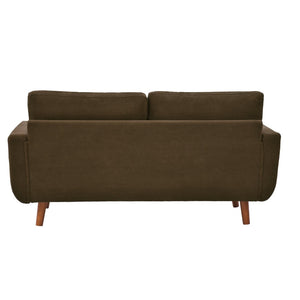 English Elm 65-inch Two-seat Loveseat with Tufted Nubby Fabric and Tapered Solid Wood Legs Coffee W5568P478801