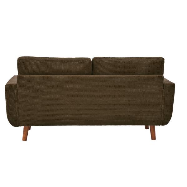 English Elm 65-inch Two-seat Loveseat with Tufted Nubby Fabric and Tapered Solid Wood Legs Coffee W5568P478801