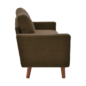 English Elm 65-inch Two-seat Loveseat with Tufted Nubby Fabric and Tapered Solid Wood Legs Coffee W5568P478801