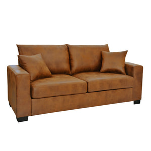 English Elm This Diamond-quilted Two-seat Sofa Offers Foil Fabric Comfort for Modern Compact Living Light Brown W5568P486921