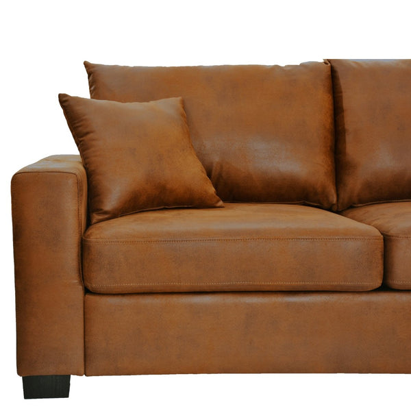English Elm This Diamond-quilted Two-seat Sofa Offers Foil Fabric Comfort for Modern Compact Living Light Brown W5568P486921