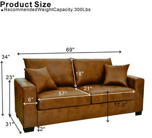 English Elm This Diamond-quilted Two-seat Sofa Offers Foil Fabric Comfort for Modern Compact Living Light Brown W5568P486921