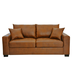 English Elm This Diamond-quilted Two-seat Sofa Offers Foil Fabric Comfort for Modern Compact Living Light Brown W5568P486921