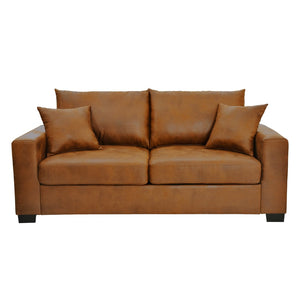 English Elm This Diamond-quilted Two-seat Sofa Offers Foil Fabric Comfort for Modern Compact Living Light Brown W5568P486921