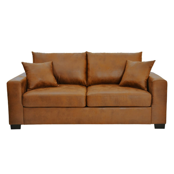 English Elm This Diamond-quilted Two-seat Sofa Offers Foil Fabric Comfort for Modern Compact Living Light Brown W5568P486921