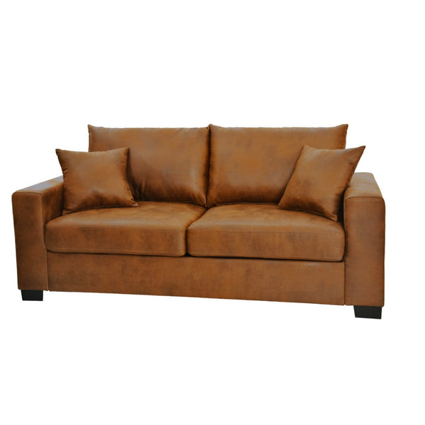 English Elm This Diamond-quilted Two-seat Sofa Offers Foil Fabric Comfort for Modern Compact Living Light Brown W5568P486921