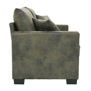 English Elm This Diamond-quilted Two-seat Sofa Offers Foil Fabric Comfort for Modern Compact Living Olive Green W5568P486922