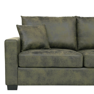 English Elm This Diamond-quilted Two-seat Sofa Offers Foil Fabric Comfort for Modern Compact Living Olive Green W5568P486922