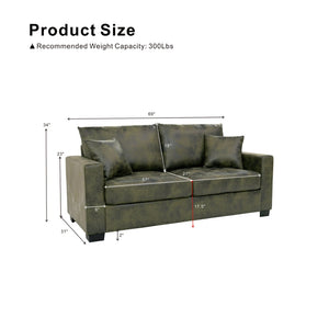 English Elm This Diamond-quilted Two-seat Sofa Offers Foil Fabric Comfort for Modern Compact Living Olive Green W5568P486922