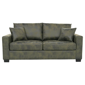 English Elm This Diamond-quilted Two-seat Sofa Offers Foil Fabric Comfort for Modern Compact Living Olive Green W5568P486922