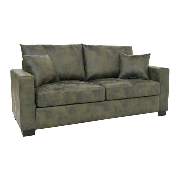 English Elm This Diamond-quilted Two-seat Sofa Offers Foil Fabric Comfort for Modern Compact Living Olive Green W5568P486922