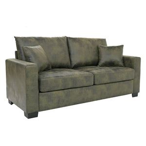 English Elm This Diamond-quilted Two-seat Sofa Offers Foil Fabric Comfort for Modern Compact Living Olive Green W5568P486922