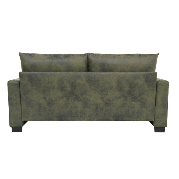 English Elm This Diamond-quilted Two-seat Sofa Offers Foil Fabric Comfort for Modern Compact Living Olive Green W5568P486922