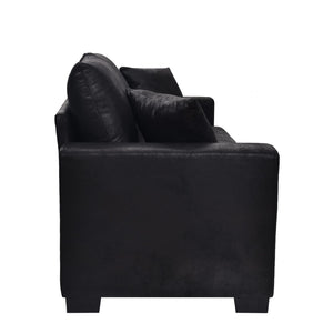 English Elm This Diamond-quilted Two-seat Sofa Offers Foil Fabric Comfort for Modern Compact Living Black W5568P486923