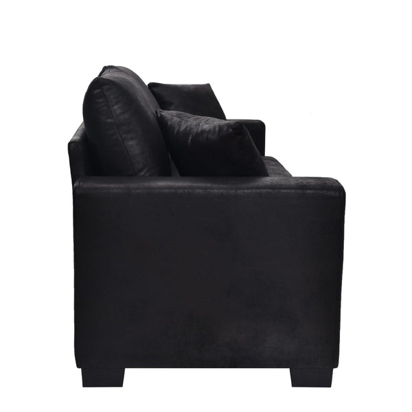 English Elm This Diamond-quilted Two-seat Sofa Offers Foil Fabric Comfort for Modern Compact Living Black W5568P486923