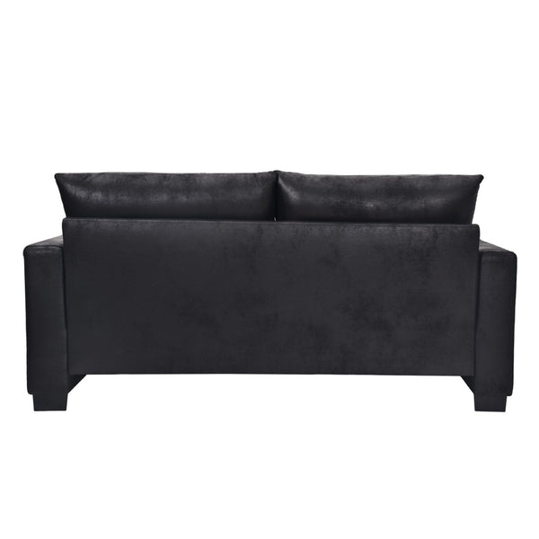 English Elm This Diamond-quilted Two-seat Sofa Offers Foil Fabric Comfort for Modern Compact Living Black W5568P486923