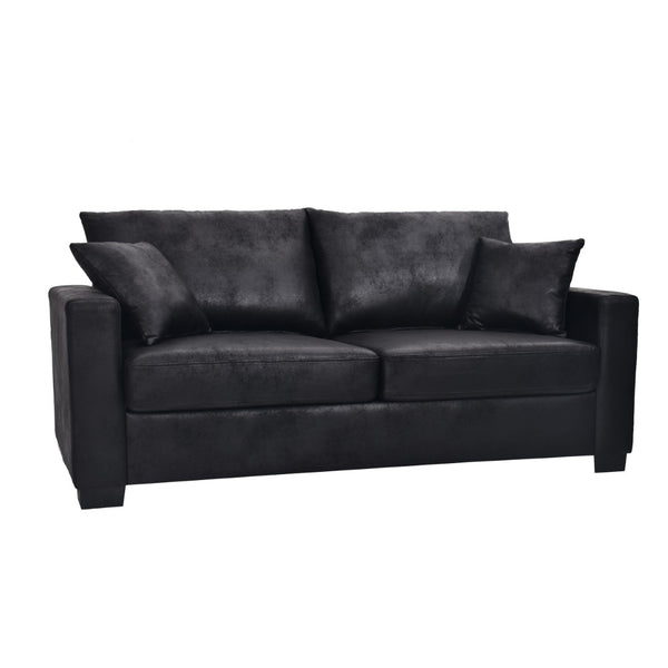 English Elm This Diamond-quilted Two-seat Sofa Offers Foil Fabric Comfort for Modern Compact Living Black W5568P486923