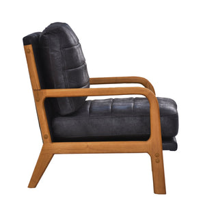 English Elm Foil Fabric Accent Chair Solid Wood Frame Memory Foam Seat Minimalist Bedroom Lounge Black W5568P506741