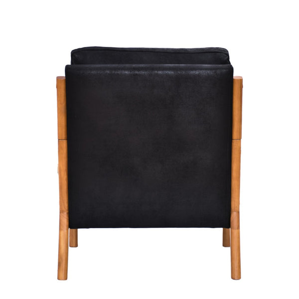 English Elm Foil Fabric Accent Chair Solid Wood Frame Memory Foam Seat Minimalist Bedroom Lounge Black W5568P506741