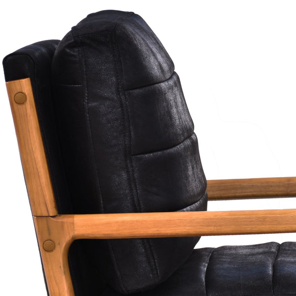 English Elm Foil Fabric Accent Chair Solid Wood Frame Memory Foam Seat Minimalist Bedroom Lounge Black W5568P506741