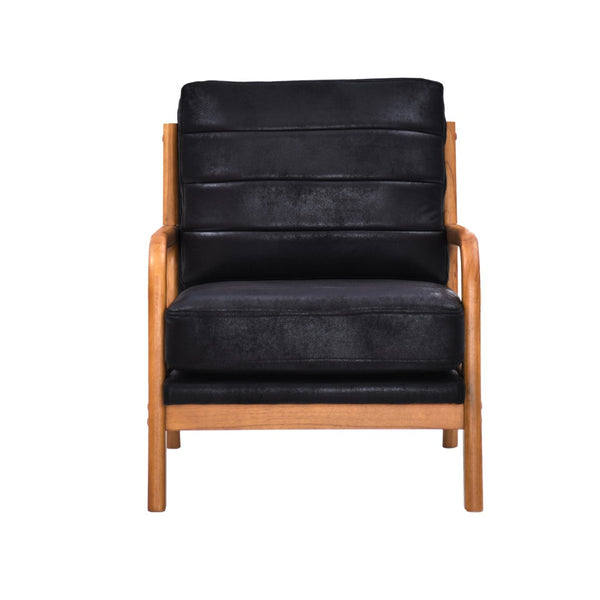 English Elm Foil Fabric Accent Chair Solid Wood Frame Memory Foam Seat Minimalist Bedroom Lounge Black W5568P506741