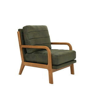 English Elm Foil Fabric Accent Chair Solid Wood Frame Memory Foam Seat Minimalist Bedroom Lounge Olive Green W5568P506746