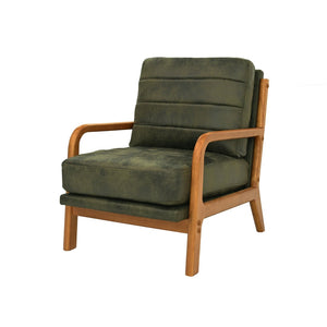 English Elm Foil Fabric Accent Chair Solid Wood Frame Memory Foam Seat Minimalist Bedroom Lounge Olive Green W5568P506746