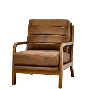 English Elm Foil Fabric Accent Chair Solid Wood Frame Memory Foam Seat Minimalist Bedroom Lounge Light Brown W5568P506758
