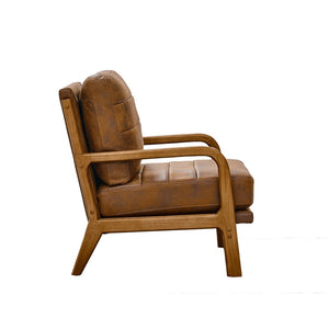 English Elm Foil Fabric Accent Chair Solid Wood Frame Memory Foam Seat Minimalist Bedroom Lounge Light Brown W5568P506758
