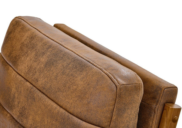 English Elm Foil Fabric Accent Chair Solid Wood Frame Memory Foam Seat Minimalist Bedroom Lounge Light Brown W5568P506758
