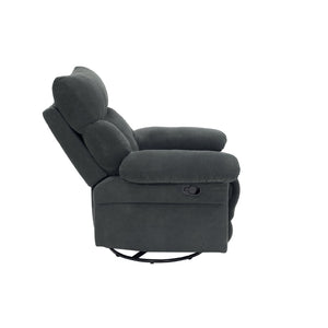 English Elm Modern Overstuffed Swivel Glider Recliner with Textured Fabric for Nursery or Living Room Dark Gray W5568P524450