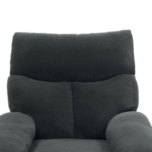 English Elm Modern Overstuffed Swivel Glider Recliner with Textured Fabric for Nursery or Living Room Dark Gray W5568P524450
