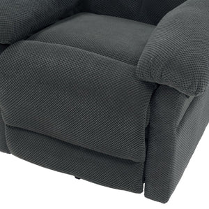 English Elm Modern Overstuffed Swivel Glider Recliner with Textured Fabric for Nursery or Living Room Dark Gray W5568P524450