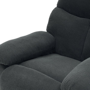 English Elm Modern Overstuffed Swivel Glider Recliner with Textured Fabric for Nursery or Living Room Dark Gray W5568P524450