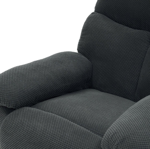 English Elm Modern Overstuffed Swivel Glider Recliner with Textured Fabric for Nursery or Living Room Dark Gray W5568P524450