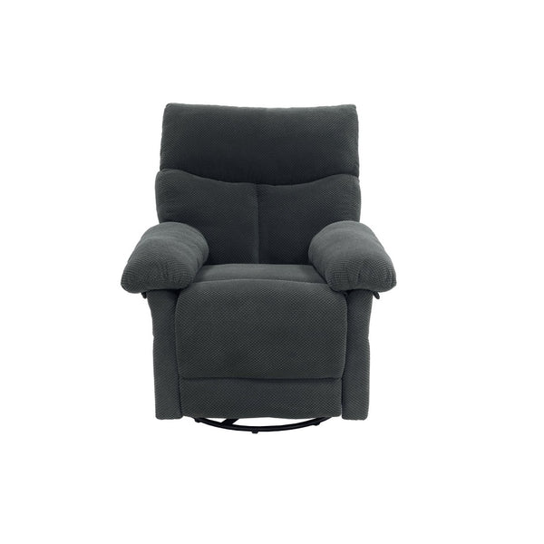 English Elm Modern Overstuffed Swivel Glider Recliner with Textured Fabric for Nursery or Living Room Dark Gray W5568P524450